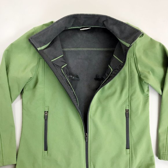 LAND'S END Soft Shell Jacket Small Fleece Lined Windbreaker Green - Picture 6 of 10